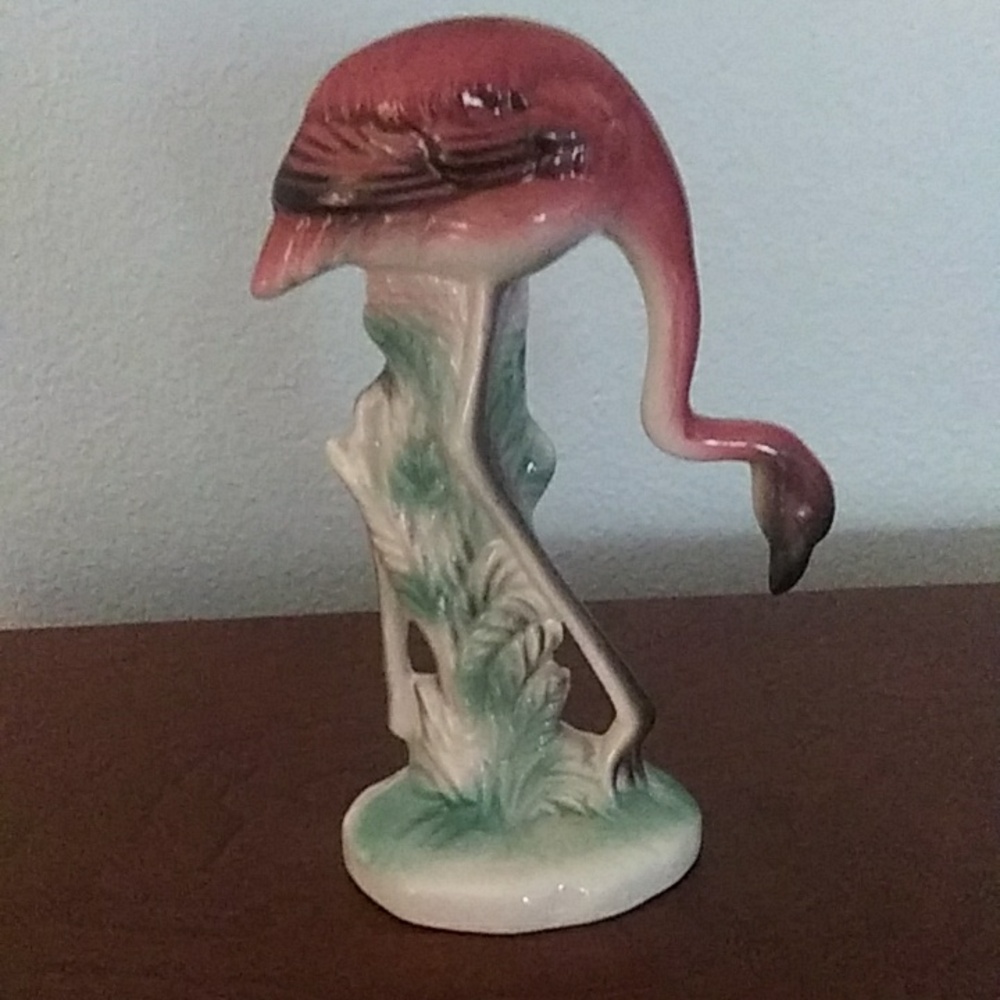 Vintage Ceramic Mid Century Flamingo- head down